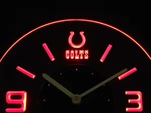 Indianapolis Colts Modern LED Neon Wall Clock