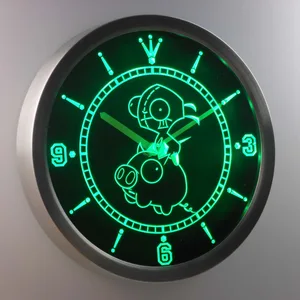 Invader Zim Gir and Piggy LED Neon Wall Clock