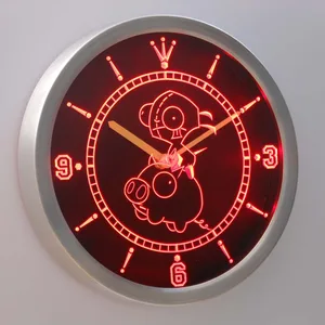 Invader Zim Gir and Piggy LED Neon Wall Clock