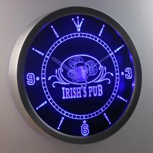 Irish's Pub LED Neon Wall Clock