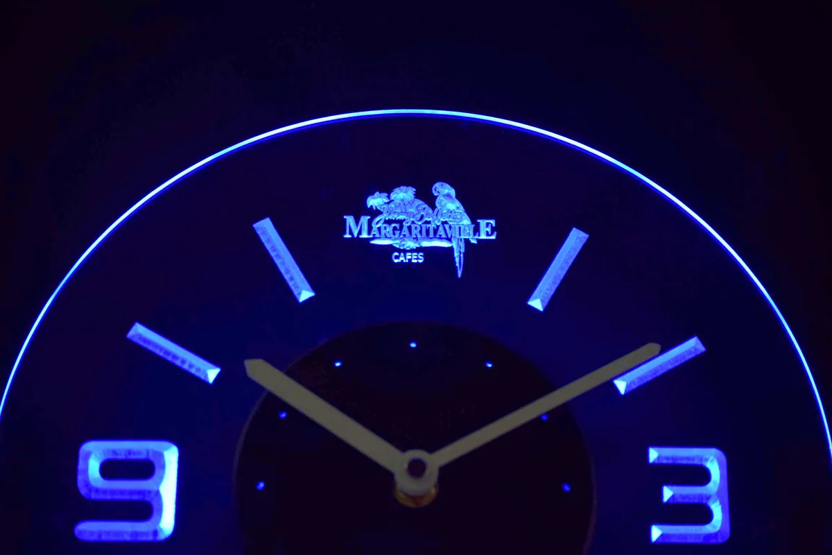 Jimmy Buffett's Margarittaville Modern LED Neon Wall Clock