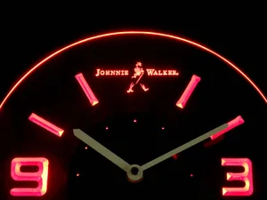 Johnnie Walker Modern LED Neon Wall Clock