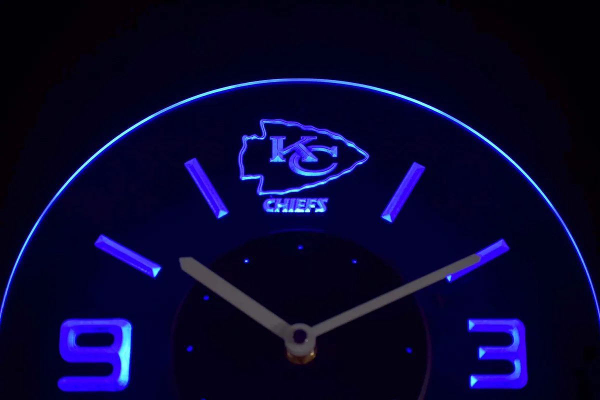 Kansas City Chiefs Modern LED Neon Wall Clock