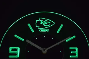 Kansas City Chiefs Modern LED Neon Wall Clock