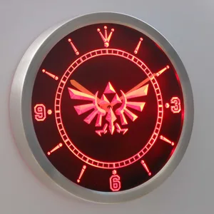 Legend Of Zelda Triforce LED Neon Wall Clock