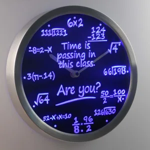 Math Equations Time is Passing LED Neon Wall Clock