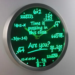 Math Equations Time is Passing LED Neon Wall Clock