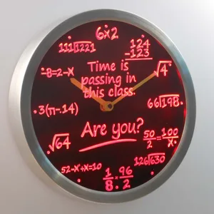 Math Equations Time is Passing LED Neon Wall Clock