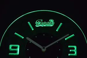 Miami Dolphins Modern LED Neon Wall Clock - Legacy Edition