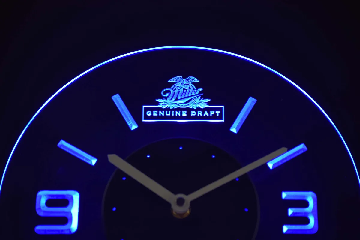 Miller Genuine Draft Modern LED Neon Wall Clock
