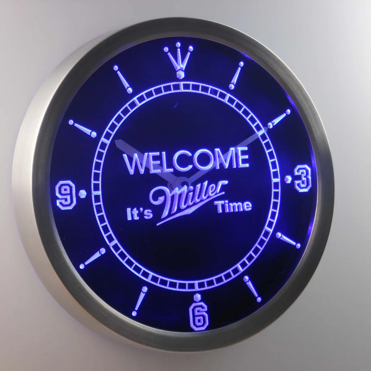 Miller It's Miller Time Welcome LED Neon Wall Clock
