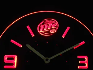 Miller Lite Modern LED Neon Wall Clock
