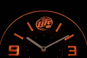 Miller Lite Modern LED Neon Wall Clock