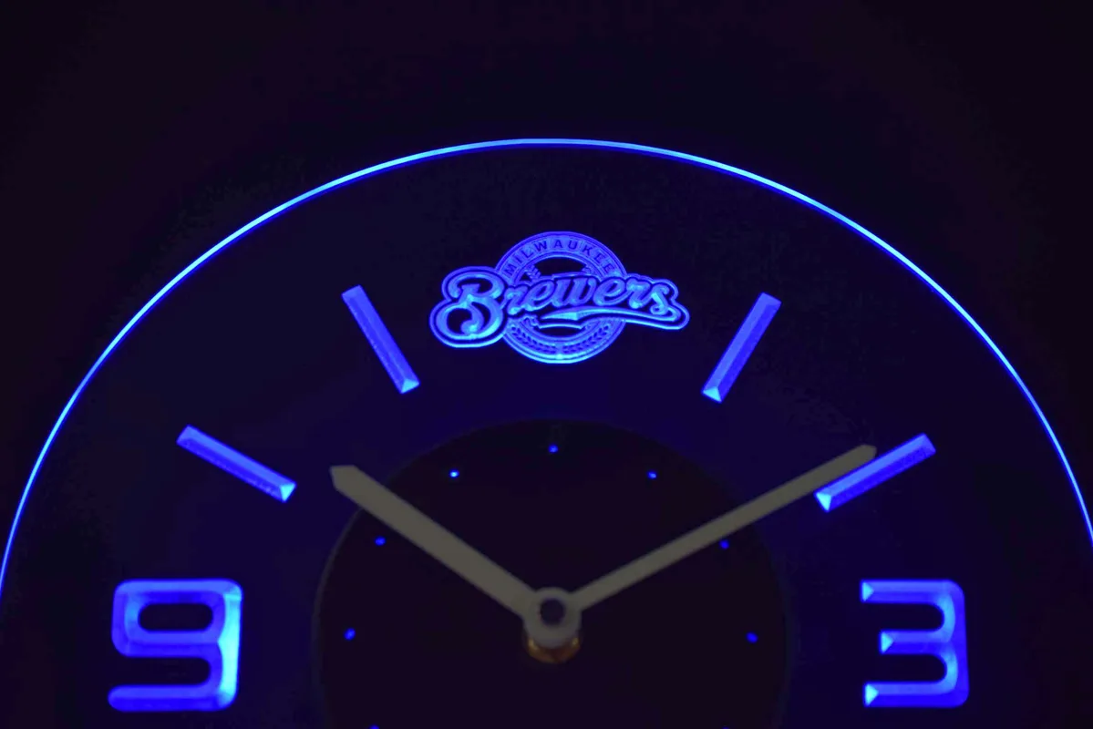 Milwaukee Brewers Modern LED Neon Wall Clock