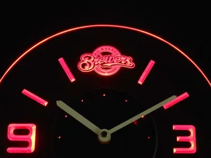 Milwaukee Brewers Modern LED Neon Wall Clock
