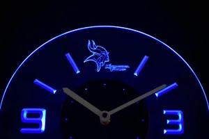 Minnesota Vikings Modern LED Neon Wall Clock