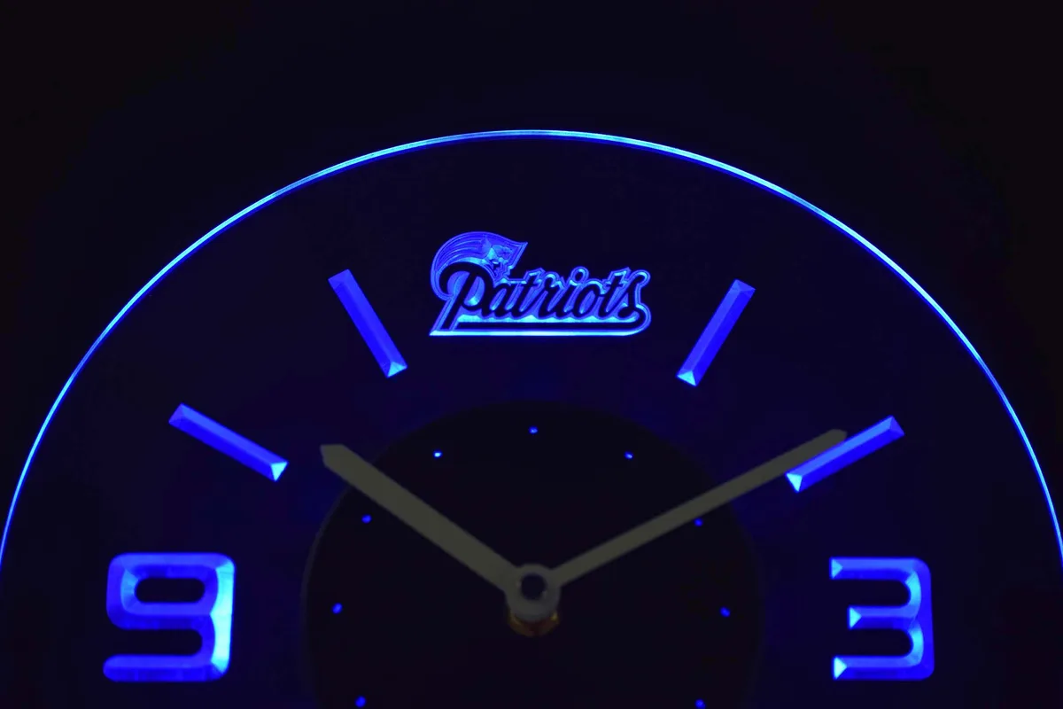 New England Patriots Modern LED Neon Wall Clock
