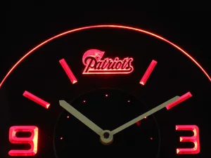 New England Patriots Modern LED Neon Wall Clock