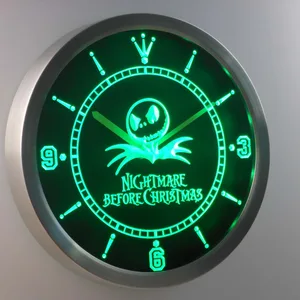 Nightmare Before Christmas LED Neon Wall Clock