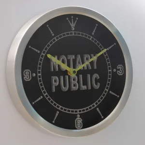 Notary Public LED Neon Wall Clock