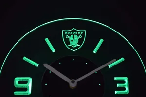 Oakland Raiders Modern LED Neon Wall Clock
