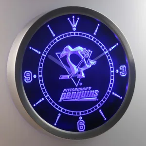 Pittsburgh Penguins LED Neon Wall Clock