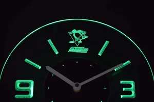 Pittsburgh Penguins Modern LED Neon Wall Clock