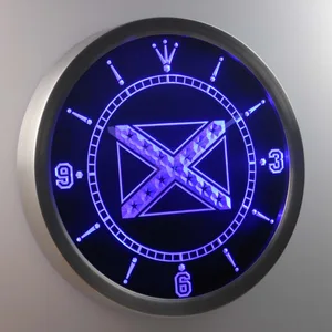 Rebel Confederate Flag LED Neon Wall Clock