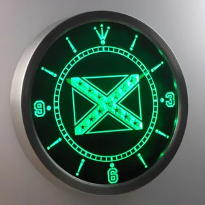 Rebel Confederate Flag LED Neon Wall Clock