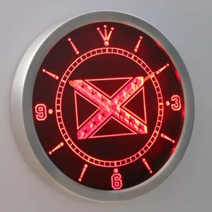 Rebel Confederate Flag LED Neon Wall Clock