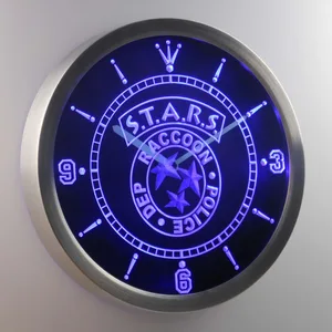 Resident Evil STARS LED Neon Wall Clock