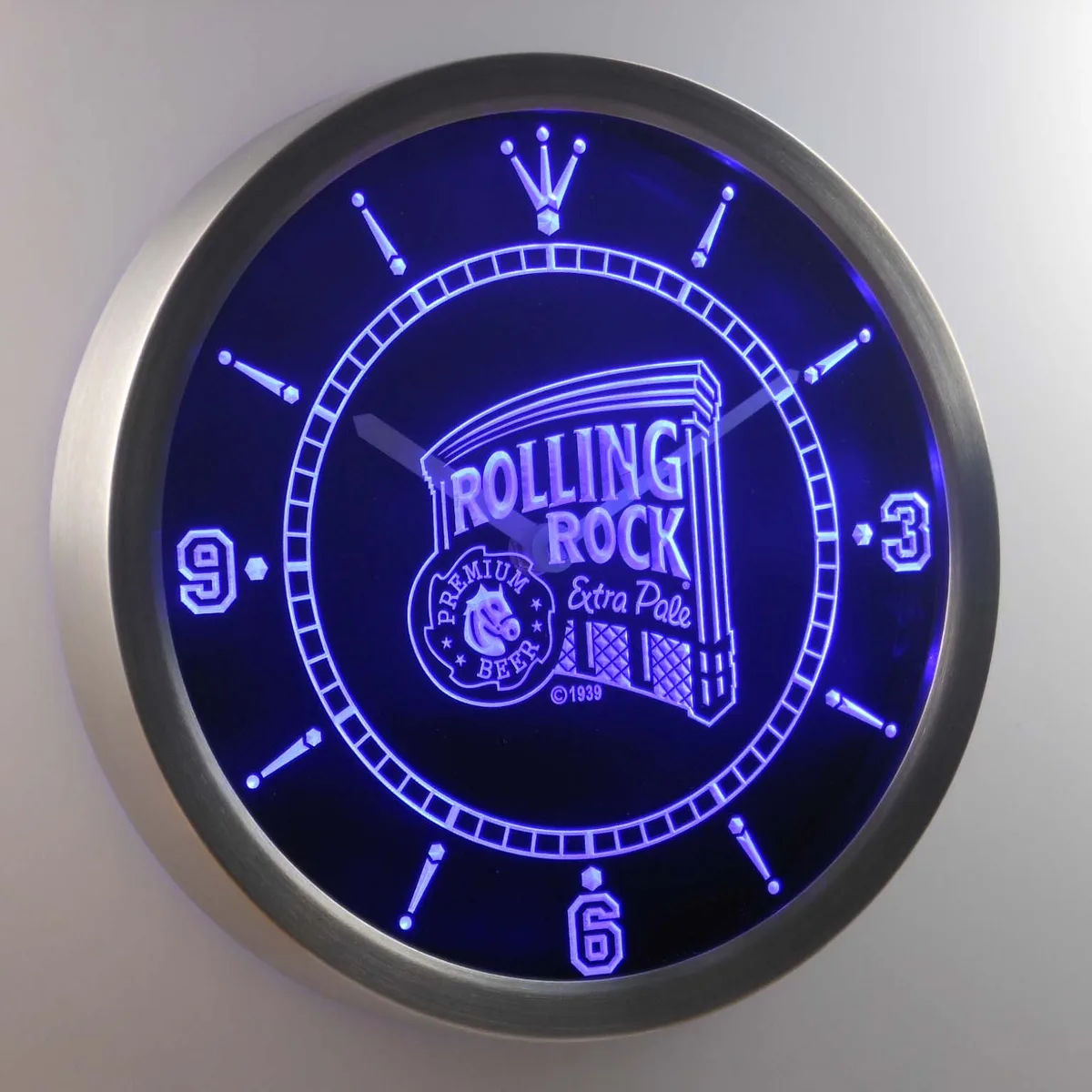 Rolling Rock Extra Pale LED Neon Wall Clock