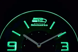 Seattle Seahawks Modern LED Neon Wall Clock