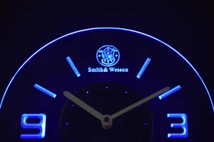 Smith & Wesson Modern LED Neon Wall Clock