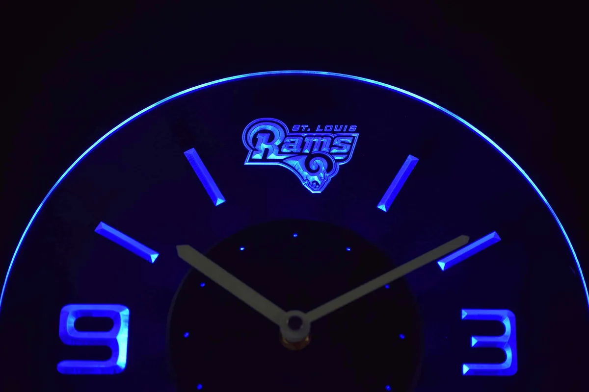 St Louis Rams Modern LED Neon Wall Clock - Legacy Edition