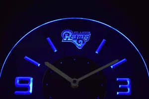 St Louis Rams Modern LED Neon Wall Clock - Legacy Edition