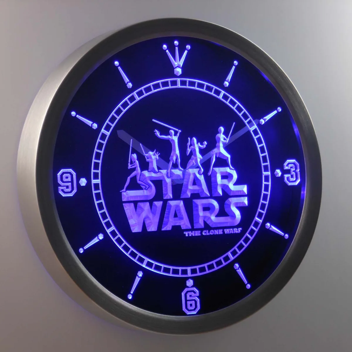 Star Wars The Clone Wars Silhouettes LED Neon Wall Clock