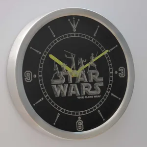 Star Wars The Clone Wars Silhouettes LED Neon Wall Clock