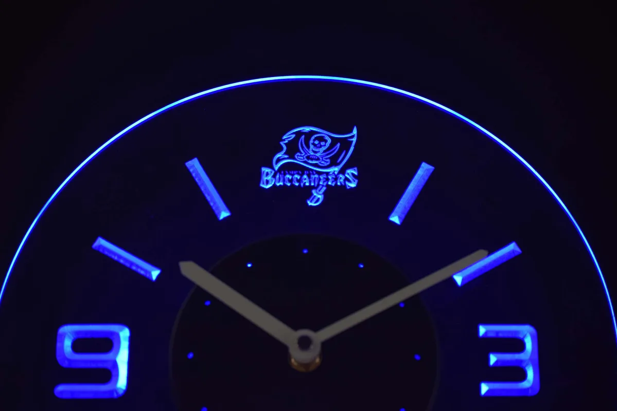 Tampa Bay Buccaneers Modern LED Neon Wall Clock