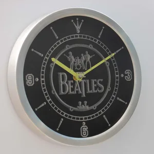 The Beatles   Logo in Bass Drum LED Neon Wall Clock