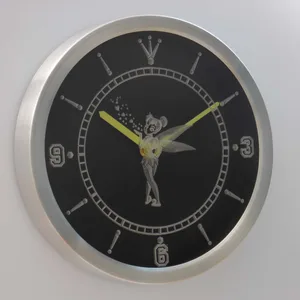 Tinkerbell   Hearts LED Neon Wall Clock