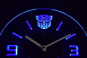 Transformers Autobots Icon Modern LED Neon Wall Clock