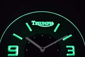 Triumph Old Logo Modern LED Neon Wall Clock