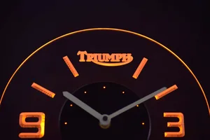 Triumph Old Logo Modern LED Neon Wall Clock