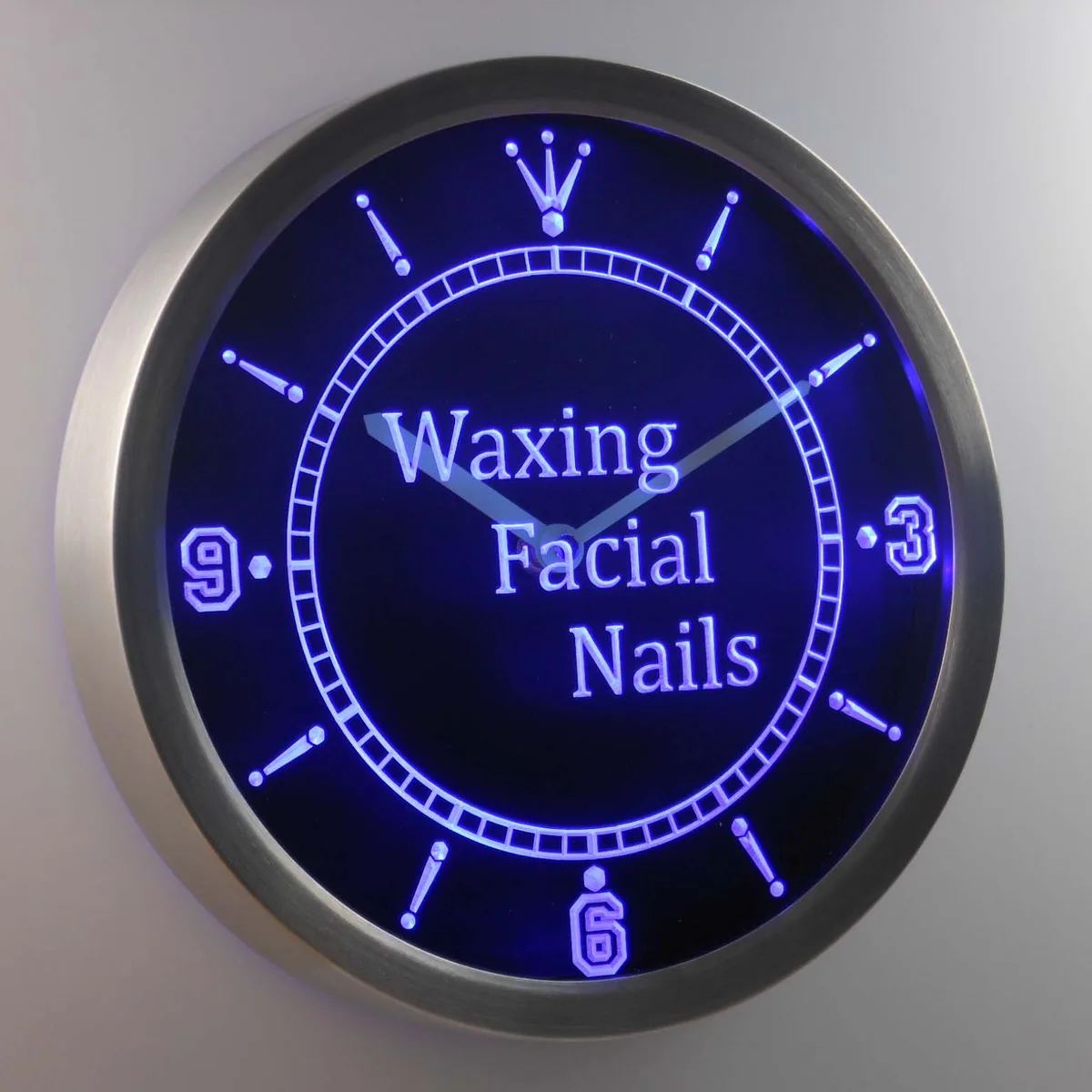 Waxing, Facial, Nails LED Neon Wall Clock