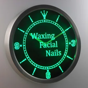 Waxing, Facial, Nails LED Neon Wall Clock