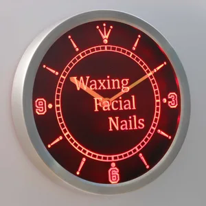 Waxing, Facial, Nails LED Neon Wall Clock
