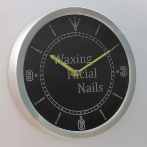 Waxing, Facial, Nails LED Neon Wall Clock