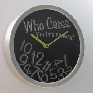 Who Cares LED Neon Wall Clock