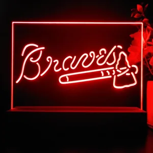 Atlanta Braves Logo 1 LED Desk Light